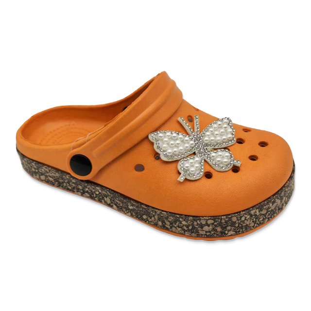 EVA kid's garden shoes girl's closed-toes shoes Upper with butterfly decoration Special material sole