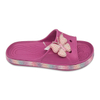 EVA Women's Slippers Shining Colorful Soles Sandal Summer Solid Color Slippers with Pearl Butterfly Decoration