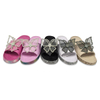 Women's EVA Slippers Shining Colorful Soles Sandal Summer Solid Color Slippers with Butterfly Decoration