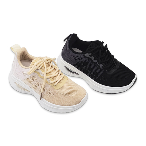 Kid's Injection Shoes Knitted Outdoor Breathable Shoes Casual Gradient Sports Thick Soled Shoes