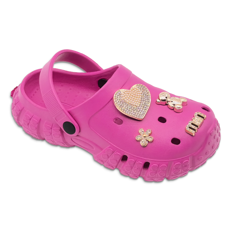 Children's EVA Shoes Summer Outdoor Beach Garden Shoes with Cute Bear Accessories Slipper Anti-skid And Wear-resistant
