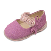 Baby Girls Cute Bow Single Shoes Princess Shoes Kids Pu Leather Soft Shoes with Little Flowers