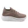  Women's Knit Upper Casual Shoes with PVC Injection Outsole Solid Color Thick Soled Lace-up Shoes