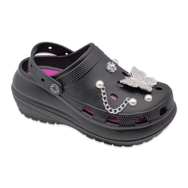 Women's EVA Fashion Slippers Thick-soled Shoes with Pearl Butterfly Decoration