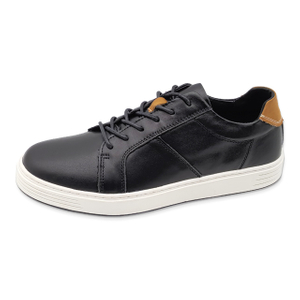 Men's Casual Leather Walking Style Sneakers Lace-up Cow Leather Flat Sports Shoes