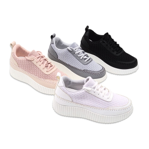Injection Sneaker Print Shoes For Woman Lace-up Platform Chunky Walking Shoes