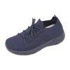 Injection Shoes for Women Lace Up Shoes Performance Solid Color Walking Sneakers Decorated with Diamonds