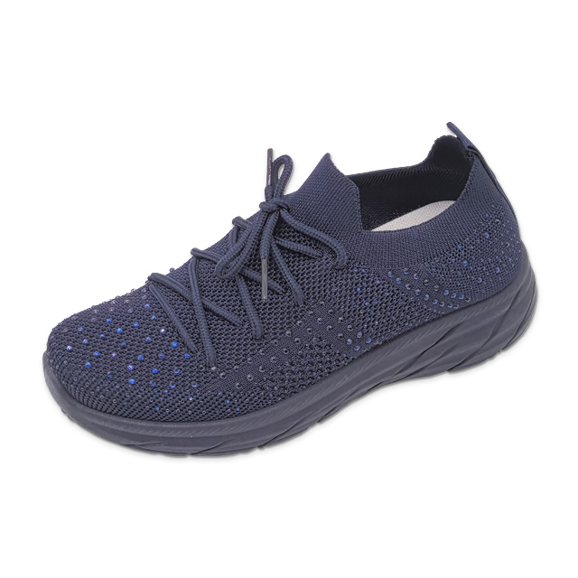 Injection Shoes for Women Lace Up Shoes Performance Solid Color Walking Sneakers Decorated with Diamonds