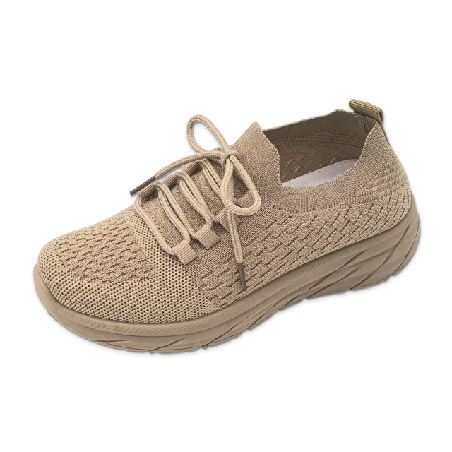 Injection Shoes for Women Lace Up Shoes Performance Solid Color Walking Sneakers