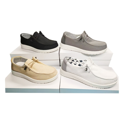 Flying Knitting Men's Injection Shoes Casual Loafers Flax Loafers Anti-Slip Casual Shoes Slip-on