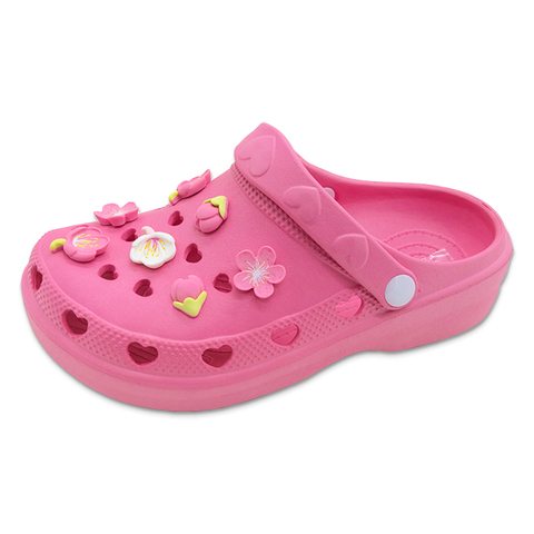 Slippers EVA Clogs Shoes for Women Garden Shoes Heart Shaped Design with Cherry Blossom Decoration on The Shoe Upper