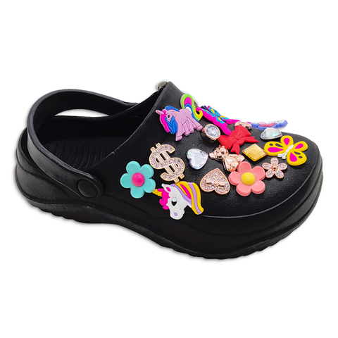 EVA Women’s Shoes Outdoor Girls Garden Shoes Fashion Waterproof Unisex Classic with Arious Accessories on The Shoe Upper