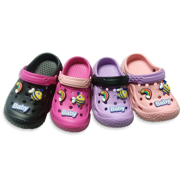 EVA Children Shoes Summer Baby Girls Slippers with Cartoon Design Rubber Patch Around The Upper