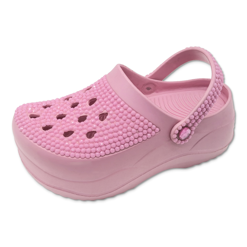 Women’s Eva Shoes with Thick Bottom Outdoor Summer Cute Girls Beach Slippers Full of Diamonds