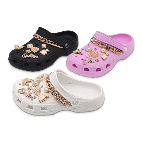 EVA Shoes For Women Breathable Lady Outdoor Slippers With Shiny Alloy Decoration