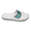 EVA Women's Slippers Shining Colorful Soles Sandal Summer Solid Color Slippers with Sparkling Swallow Tail Butterfly Decoration