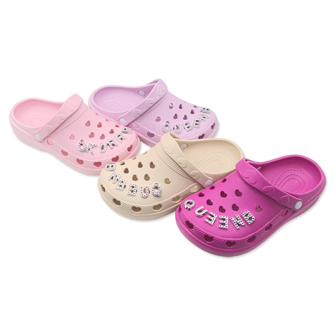 EVA Summer Sandals Women's Clogs Girls Cute Garden Shoes Outdoor with Alphabet Decorated