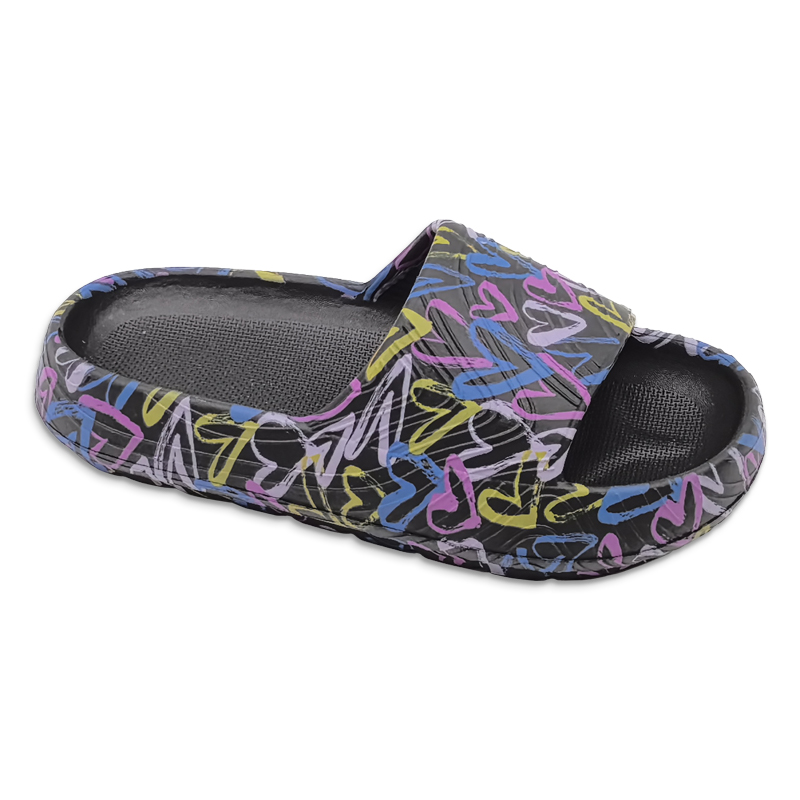 Women's EVA Slippers Cute Heart Decoration Slippers Solid Color Home Classic For Girls