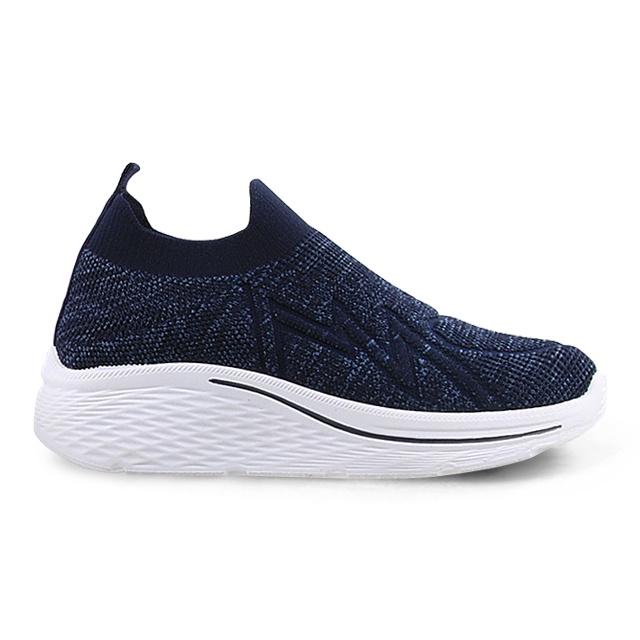 Women's Knit Upper Casual Shoes with PVC Injection Outsole Solid Color Thick Soled Shoes