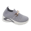 Kid's Injection Shoes Flying Knitted Girls Shoes Mesh Casual with Pearl Decoration