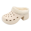 Women's EVA Shoes Garden Clogs Winter Cotton Slippers High-heeled Increase Height Warm Woolen Shoes