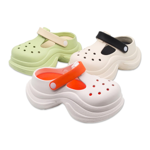Women's EVA Garden Shoes outside Wear Anti-slip Thick Soled Contrast Color Shoes