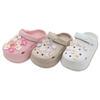 Children’s EVA Clog Shoes Decorated with Cherry Blossoms Thick Sole Breathable And Height-Increasing for Girls Outdoor Wear