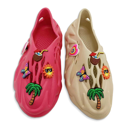 EVA Women’s Shoes Wear-resistant Simple Color Eva Hole Sandals Outdoor Home Slippers with Shoe Upper Accessories