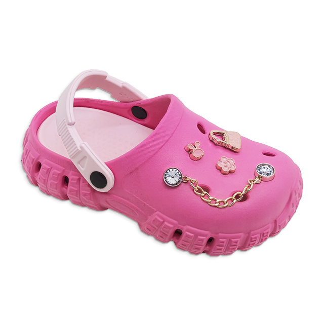 Kid's EVA Clogs Shoes Fashion Girls Shoes Sandals with Exquisite Accessories on The Shoe Upper