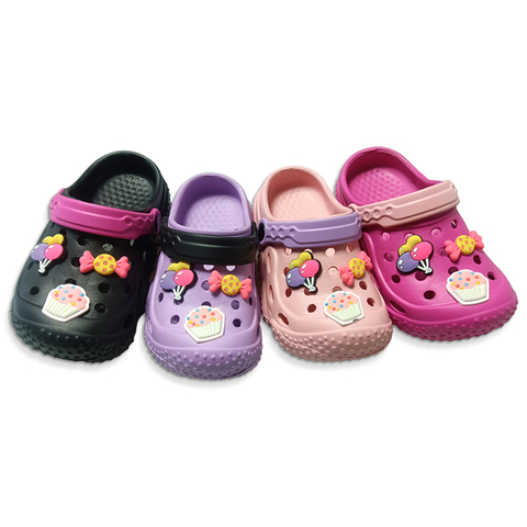 EVA Children Shoes Summer Baby Girls Slippers with Cartoon Design Rubber Patch Around The Upper