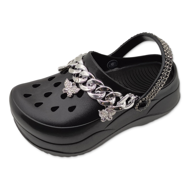 Women’s Eva Shoes with Thick Bottom Outdoor Summer Cute Girls Beach Slippers with Butterfly Chain