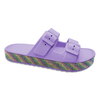 Woman's EVA Comfortable Adjustable Slip on Double Buckle Sandals Glitter Slippers For Women