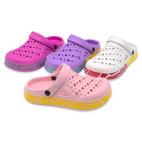 Women's EVA Shoes Contrast Color Sole with Pattern Waterproof Garden Shoes