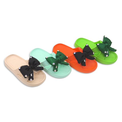 Kids EVA Slippers Cute Bowknot Accessories Slippers Solid Color Home Classic For Girls