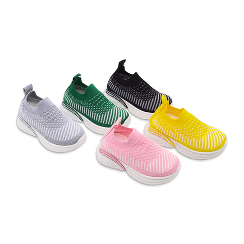 Kid's Injection Shoes Flying Knitted Walking Shoes Solid Color Mesh Casual