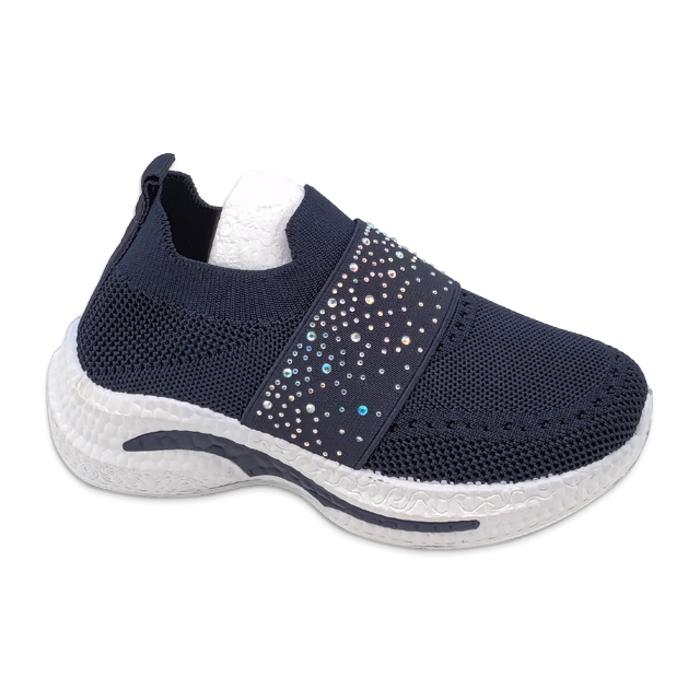 Kid's Injection Shoes Flying Knitted Mesh Girls Shoes with Thick Soled