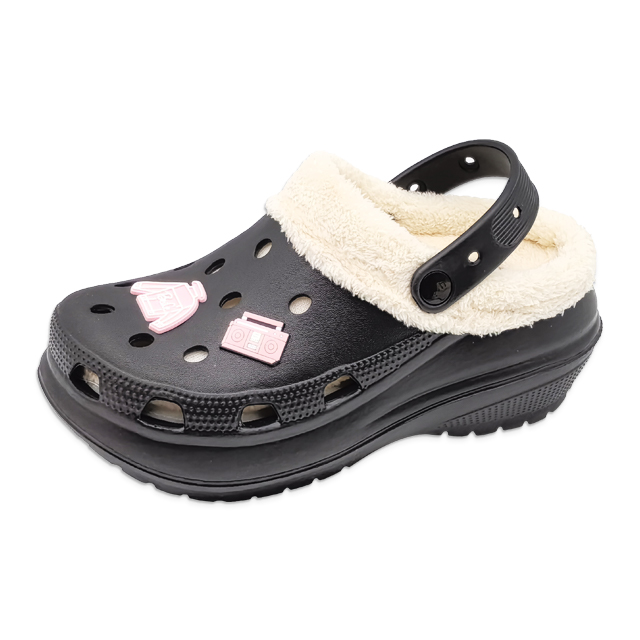 Women's EVA Shoes Garden Clogs Winter Cotton Slippers Thick Soled Increase Height Warm Woolen Shoes