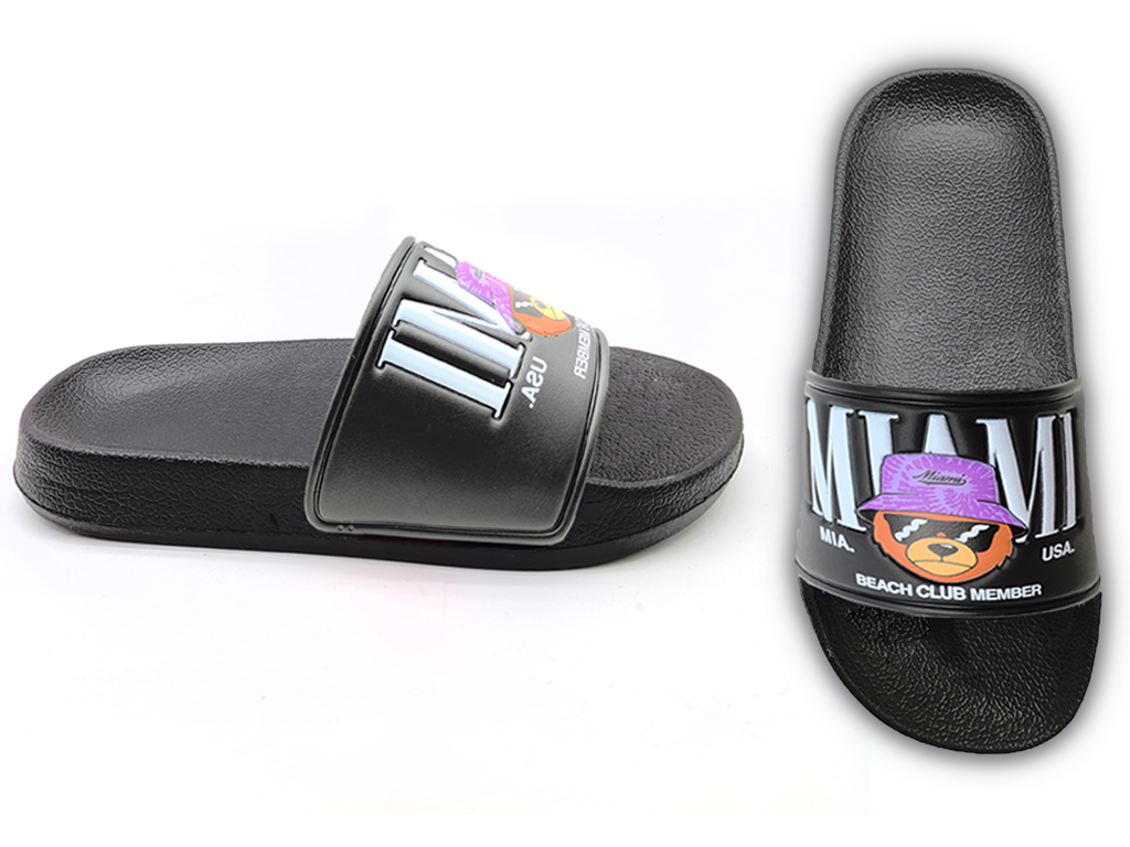 Men's EVA Shoes Color Block Trendy Bear Decorative Slippers