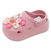 Children’s EVA Clog Shoes Decorated with Cherry Blossoms Thick Sole Breathable And Height-Increasing for Girls Outdoor Wear