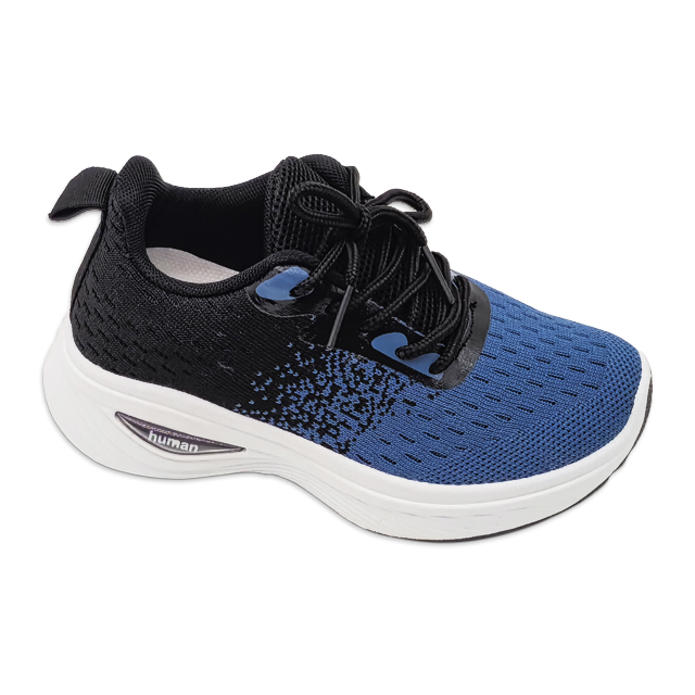 Kid's Injection Shoes Knitted Outdoor Mesh Sports Soft Sole Running Shoes Pixel Style Casual Two-tone Thick Soled Shoes