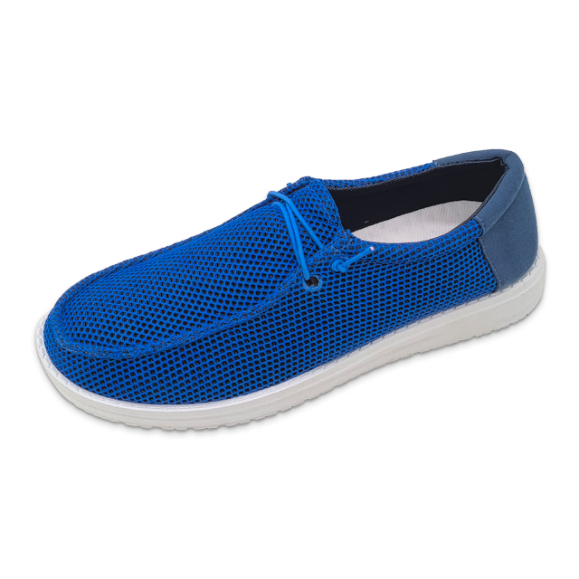Flying Knitting Soft Sole Mens Loafer Shoes Solid Color Casual Simple Mature Style Gentleman Retro