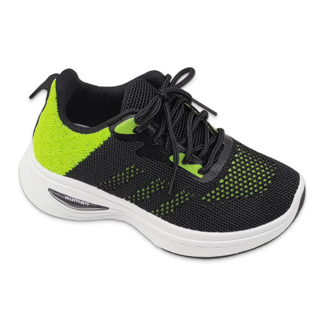 Kid's Injection Shoes Knitted Outdoor Breathable Shoes Casual Two-tone Sports Thick Soled Shoes for Boys