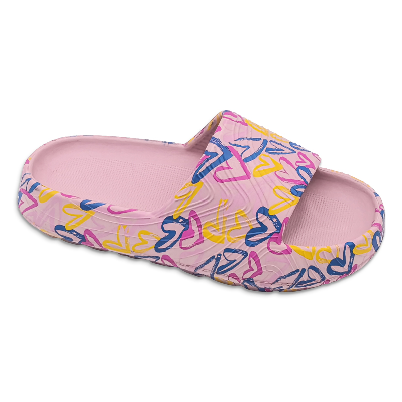 Women's EVA Slippers Cute Heart Decoration Slippers Solid Color Home Classic For Girls