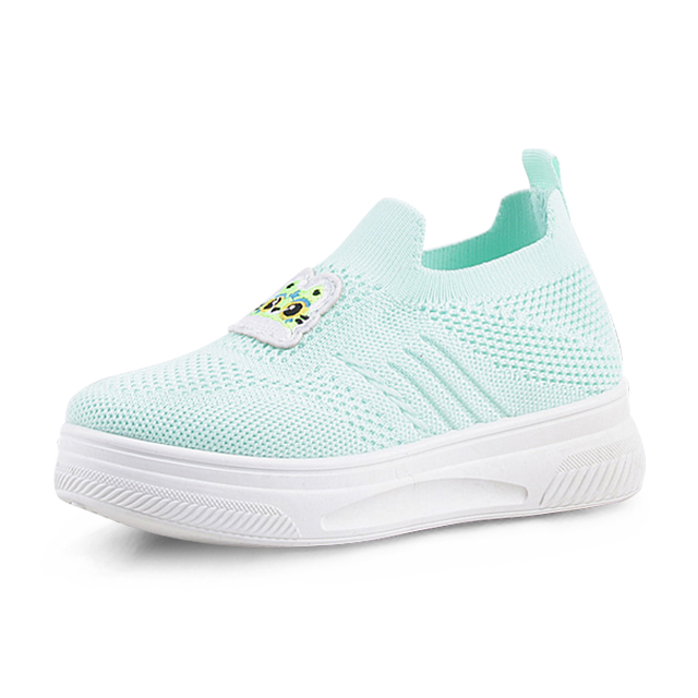 Kid’s Injection Shoes Fly Knit Embroidered with Cute Tigers Upper Sports Causal Walking Shoes 