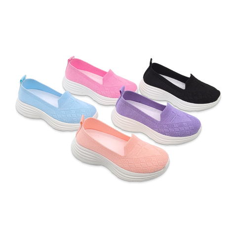 Children's Casual Knitted Flat Shoes Comfort Slip-on Girl's Walking Shoes