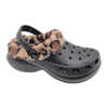 Women's EVA Shoes Leopard Print Pattern Winter Cotton Slippers Thick Soled Increase Height Warm Woolen Shoes