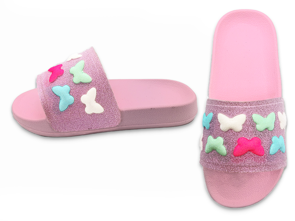 Women's EVA Shoes Solid Color Sequin Butterfly Decorative Slippers