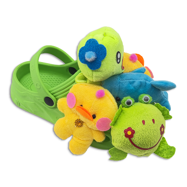 EVA Kids Clogs Sandals with Cute Dolls on The Shoe Upper for Girls And Boys Non-slip Shoes Children Slippers