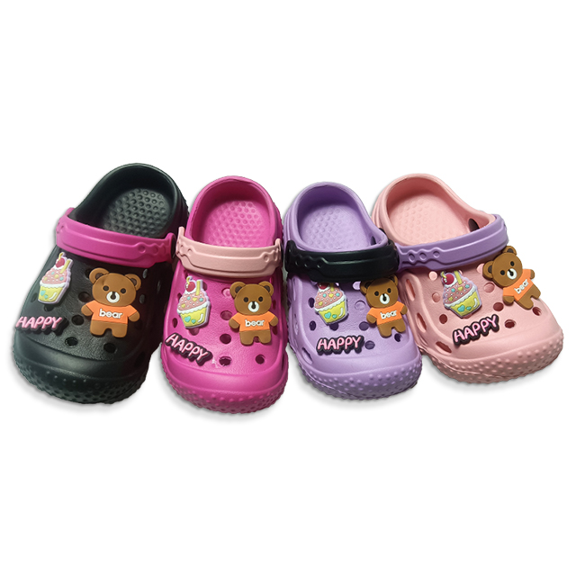 EVA Children Shoes Summer Baby Girls Slippers with Cartoon Design Rubber Patch Around The Upper