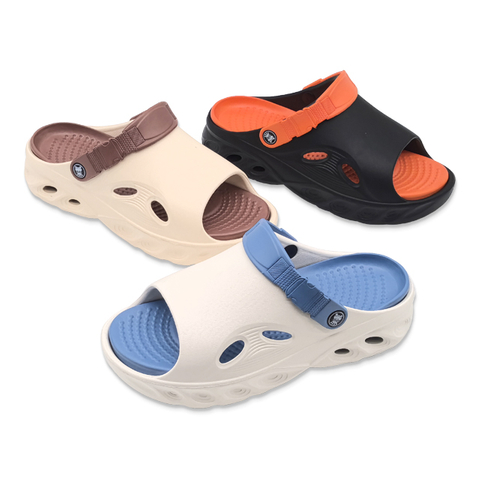 Men's EVA Beach Sandals Fashionable Open-toe Shoes with Soft-soled Summer Two-tone Shoes